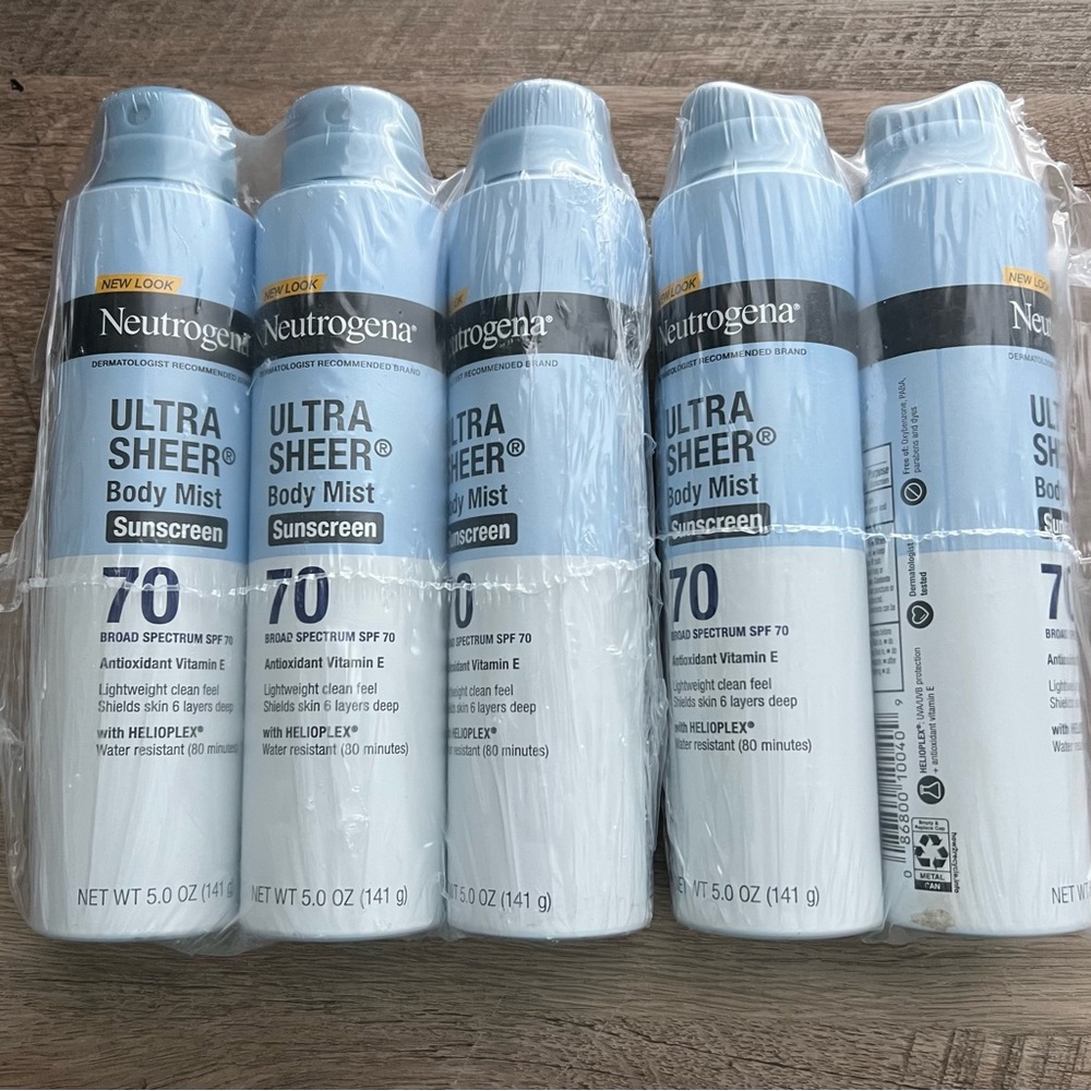 NEW Neutrogena Ultra Sheer Body Mist Sunscreen SPF 70 - Pack of 5